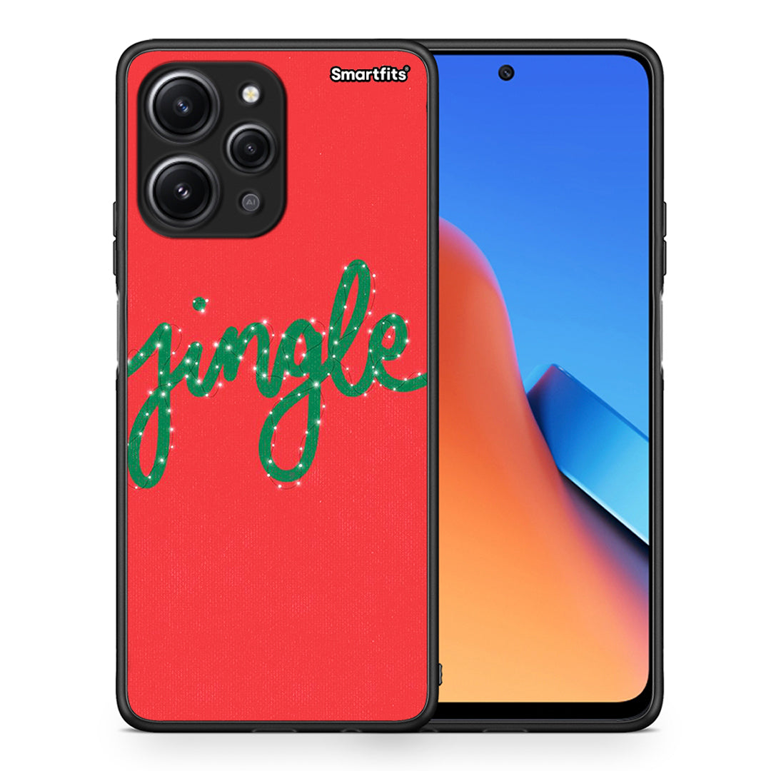 Θήκη Xiaomi Redmi 12 4G Jingle Xmas από τη Smartfits με σχέδιο στο πίσω μέρος και μαύρο περίβλημα | Xiaomi Redmi 12 4G Jingle Xmas case with colorful back and black bezels