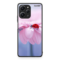 Thumbnail for Xiaomi Redmi 12 4G Ladybug Flower θήκη από τη Smartfits με σχέδιο στο πίσω μέρος και μαύρο περίβλημα | Smartphone case with colorful back and black bezels by Smartfits