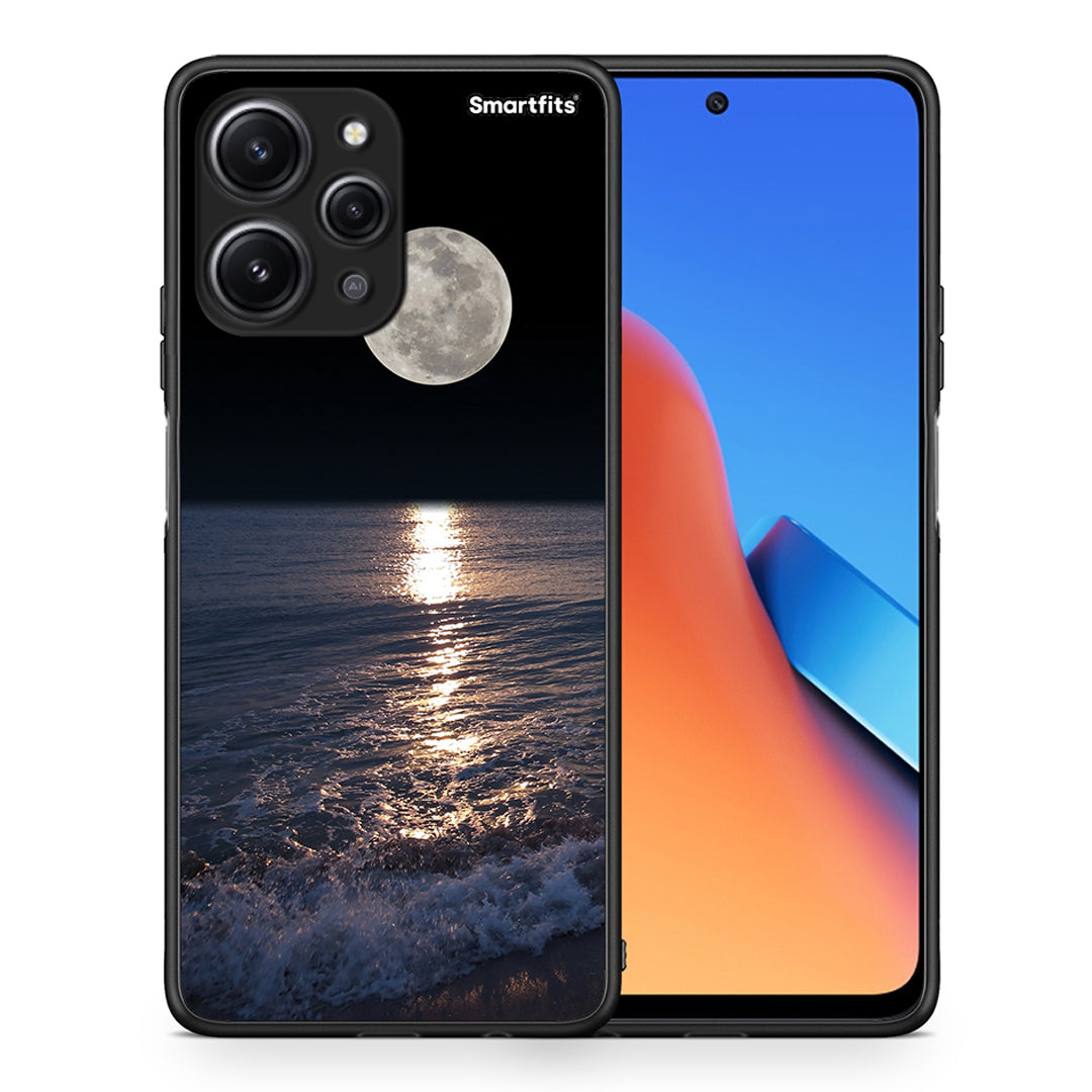 Θήκη Xiaomi Redmi 12 4G Moon Landscape από τη Smartfits με σχέδιο στο πίσω μέρος και μαύρο περίβλημα | Xiaomi Redmi 12 4G Moon Landscape case with colorful back and black bezels