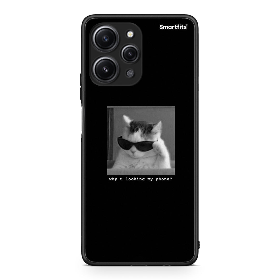 Xiaomi Redmi 12 4G Meme Cat θήκη από τη Smartfits με σχέδιο στο πίσω μέρος και μαύρο περίβλημα | Smartphone case with colorful back and black bezels by Smartfits