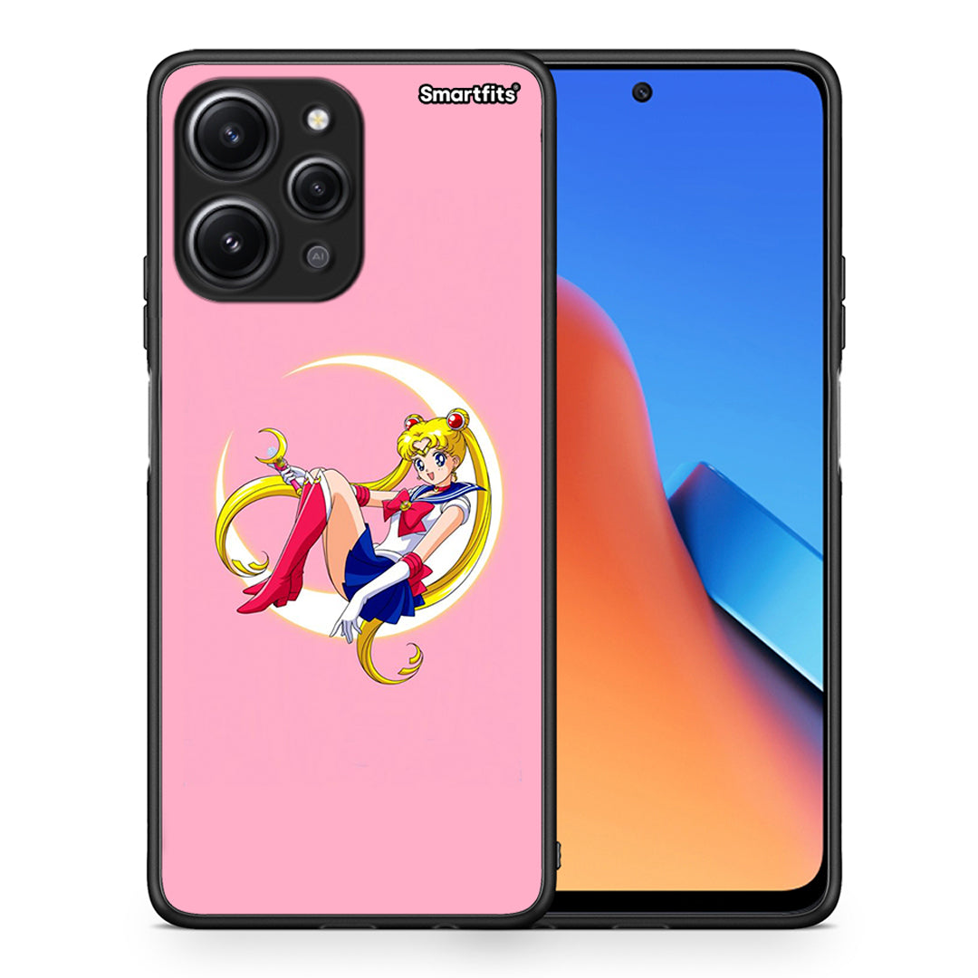 Θήκη Xiaomi Redmi 12 4G Moon Girl από τη Smartfits με σχέδιο στο πίσω μέρος και μαύρο περίβλημα | Xiaomi Redmi 12 4G Moon Girl case with colorful back and black bezels