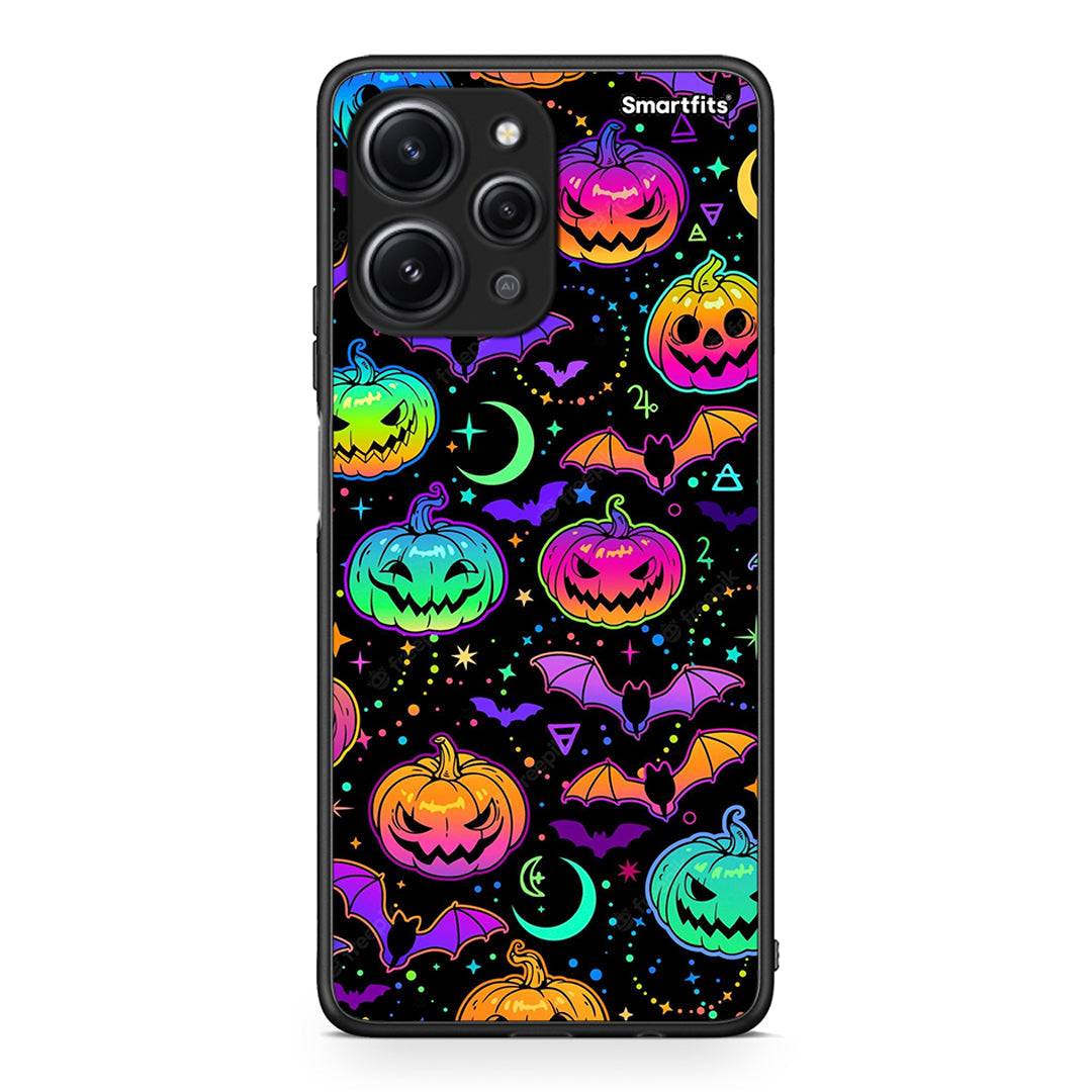 Xiaomi Redmi 12 4G Neon Halloween θήκη από τη Smartfits με σχέδιο στο πίσω μέρος και μαύρο περίβλημα | Smartphone case with colorful back and black bezels by Smartfits