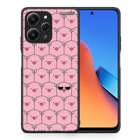 Thumbnail for Θήκη Xiaomi Redmi 12 4G Pig Glasses από τη Smartfits με σχέδιο στο πίσω μέρος και μαύρο περίβλημα | Xiaomi Redmi 12 4G Pig Glasses case with colorful back and black bezels