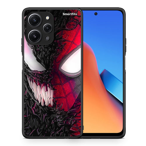 Θήκη Xiaomi Redmi 12 4G SpiderVenom PopArt από τη Smartfits με σχέδιο στο πίσω μέρος και μαύρο περίβλημα | Xiaomi Redmi 12 4G SpiderVenom PopArt case with colorful back and black bezels