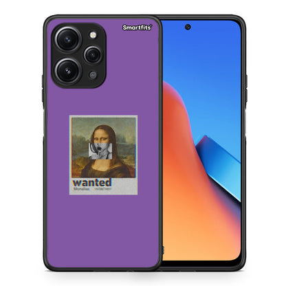 Θήκη Xiaomi Redmi 12 4G Monalisa Popart από τη Smartfits με σχέδιο στο πίσω μέρος και μαύρο περίβλημα | Xiaomi Redmi 12 4G Monalisa Popart case with colorful back and black bezels