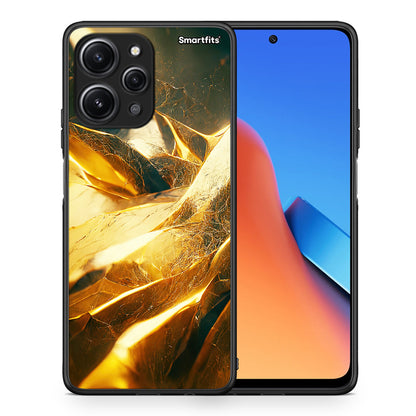 Θήκη Xiaomi Redmi 12 4G Real Gold από τη Smartfits με σχέδιο στο πίσω μέρος και μαύρο περίβλημα | Xiaomi Redmi 12 4G Real Gold case with colorful back and black bezels