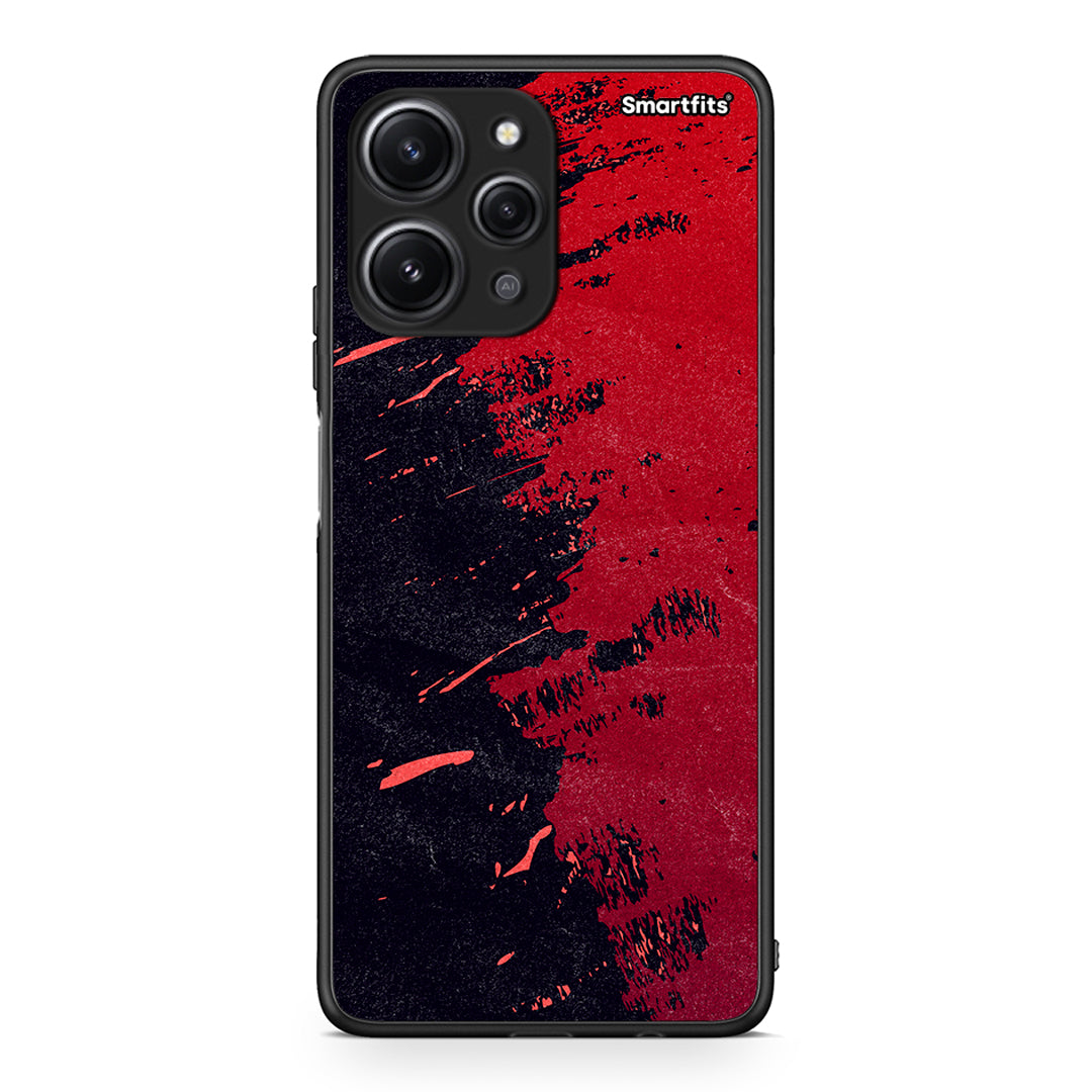 Xiaomi Redmi 12 4G Red Paint Θήκη Αγίου Βαλεντίνου από τη Smartfits με σχέδιο στο πίσω μέρος και μαύρο περίβλημα | Smartphone case with colorful back and black bezels by Smartfits