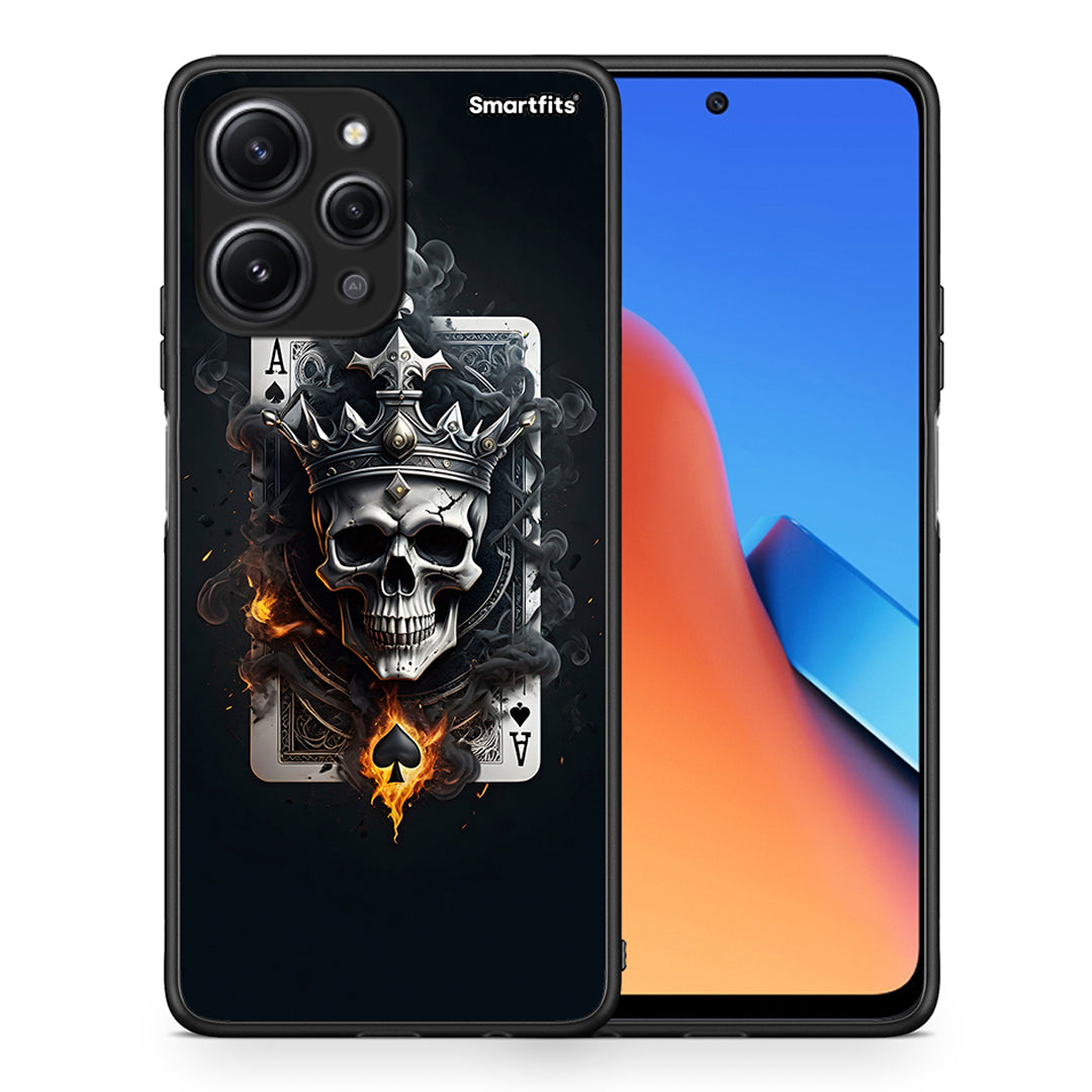 Θήκη Xiaomi Redmi 12 4G Skull King Ace από τη Smartfits με σχέδιο στο πίσω μέρος και μαύρο περίβλημα | Xiaomi Redmi 12 4G Skull King Ace case with colorful back and black bezels