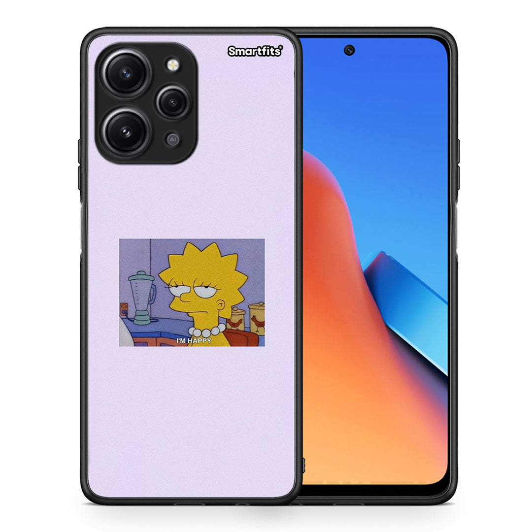 Θήκη Xiaomi Redmi 12 4G So Happy από τη Smartfits με σχέδιο στο πίσω μέρος και μαύρο περίβλημα | Xiaomi Redmi 12 4G So Happy case with colorful back and black bezels