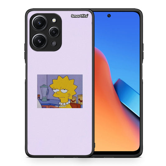 Θήκη Xiaomi Redmi 12 4G So Happy από τη Smartfits με σχέδιο στο πίσω μέρος και μαύρο περίβλημα | Xiaomi Redmi 12 4G So Happy case with colorful back and black bezels