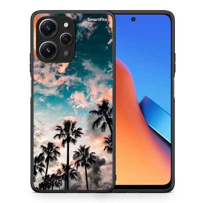 Θήκη Xiaomi Redmi 12 4G Sky Summer από τη Smartfits με σχέδιο στο πίσω μέρος και μαύρο περίβλημα | Xiaomi Redmi 12 4G Sky Summer case with colorful back and black bezels