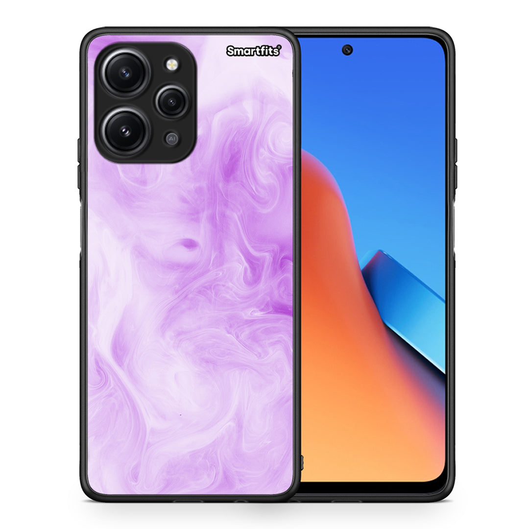 Θήκη Xiaomi Redmi 12 4G Lavender Watercolor από τη Smartfits με σχέδιο στο πίσω μέρος και μαύρο περίβλημα | Xiaomi Redmi 12 4G Lavender Watercolor case with colorful back and black bezels