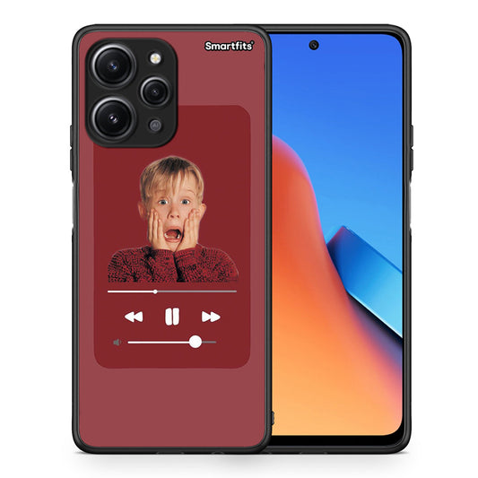Θήκη Xiaomi Redmi 12 4G Xmas Alone Music από τη Smartfits με σχέδιο στο πίσω μέρος και μαύρο περίβλημα | Xiaomi Redmi 12 4G Xmas Alone Music case with colorful back and black bezels