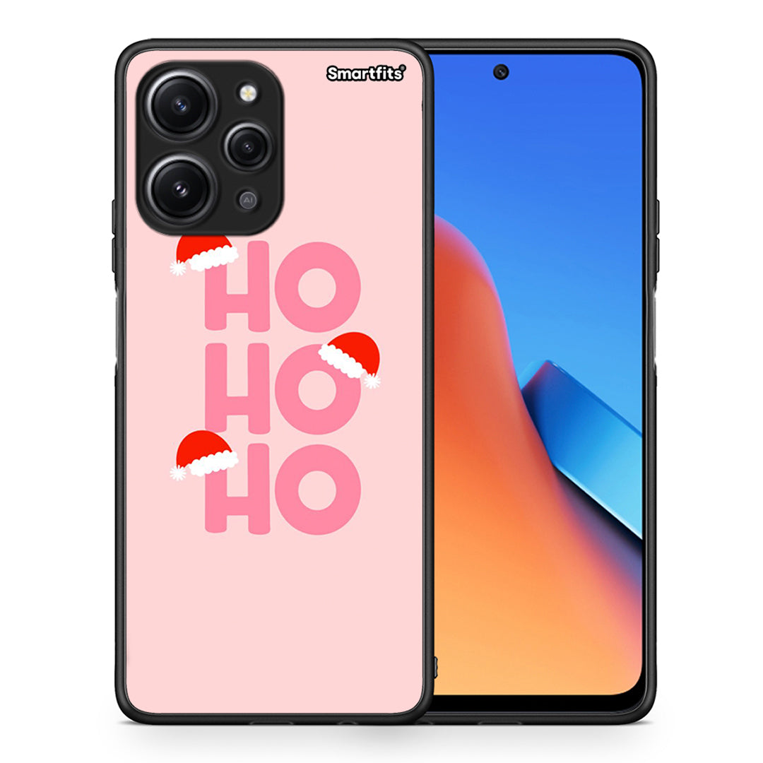 Θήκη Xiaomi Redmi 12 4G Xmas Ho Ho Ho από τη Smartfits με σχέδιο στο πίσω μέρος και μαύρο περίβλημα | Xiaomi Redmi 12 4G Xmas Ho Ho Ho case with colorful back and black bezels