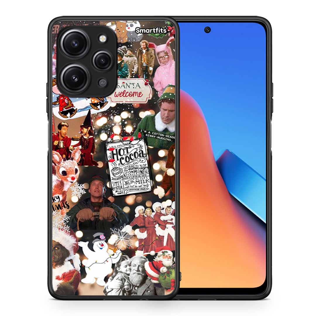 Θήκη Xiaomi Redmi 12 4G Xmas Movies από τη Smartfits με σχέδιο στο πίσω μέρος και μαύρο περίβλημα | Xiaomi Redmi 12 4G Xmas Movies case with colorful back and black bezels