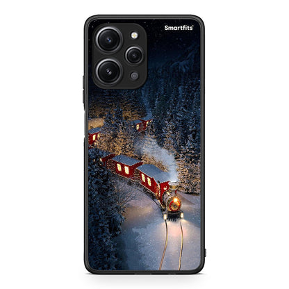 Xiaomi Redmi 12 4G Xmas Train θήκη από τη Smartfits με σχέδιο στο πίσω μέρος και μαύρο περίβλημα | Smartphone case with colorful back and black bezels by Smartfits