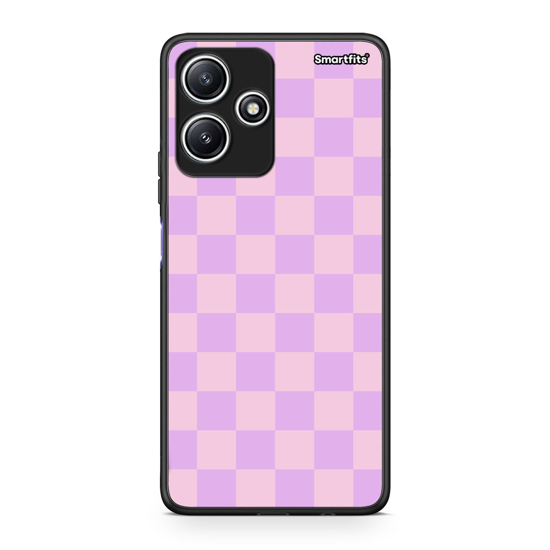 Θήκη Xiaomi Redmi 12 5G Lavender and Pink Checkerboard από τη Smartfits με σχέδιο στο πίσω μέρος και μαύρο περίβλημα | Xiaomi Redmi 12 5G Lavender and Pink Checkerboard case with colorful back and black bezels