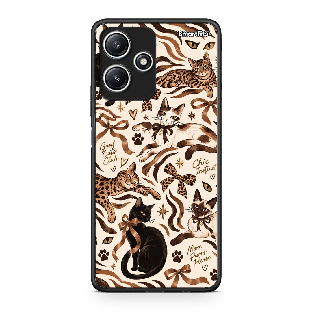 Θήκη Xiaomi Redmi 12 5G Wild Cats and Animal Print Collage από τη Smartfits με σχέδιο στο πίσω μέρος και μαύρο περίβλημα | Xiaomi Redmi 12 5G Wild Cats and Animal Print Collage case with colorful back and black bezels