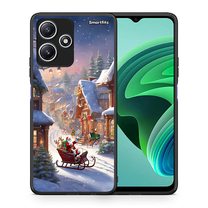 Θήκη Xiaomi Redmi 12 5G Christmas Snow από τη Smartfits με σχέδιο στο πίσω μέρος και μαύρο περίβλημα | Xiaomi Redmi 12 5G Christmas Snow case with colorful back and black bezels