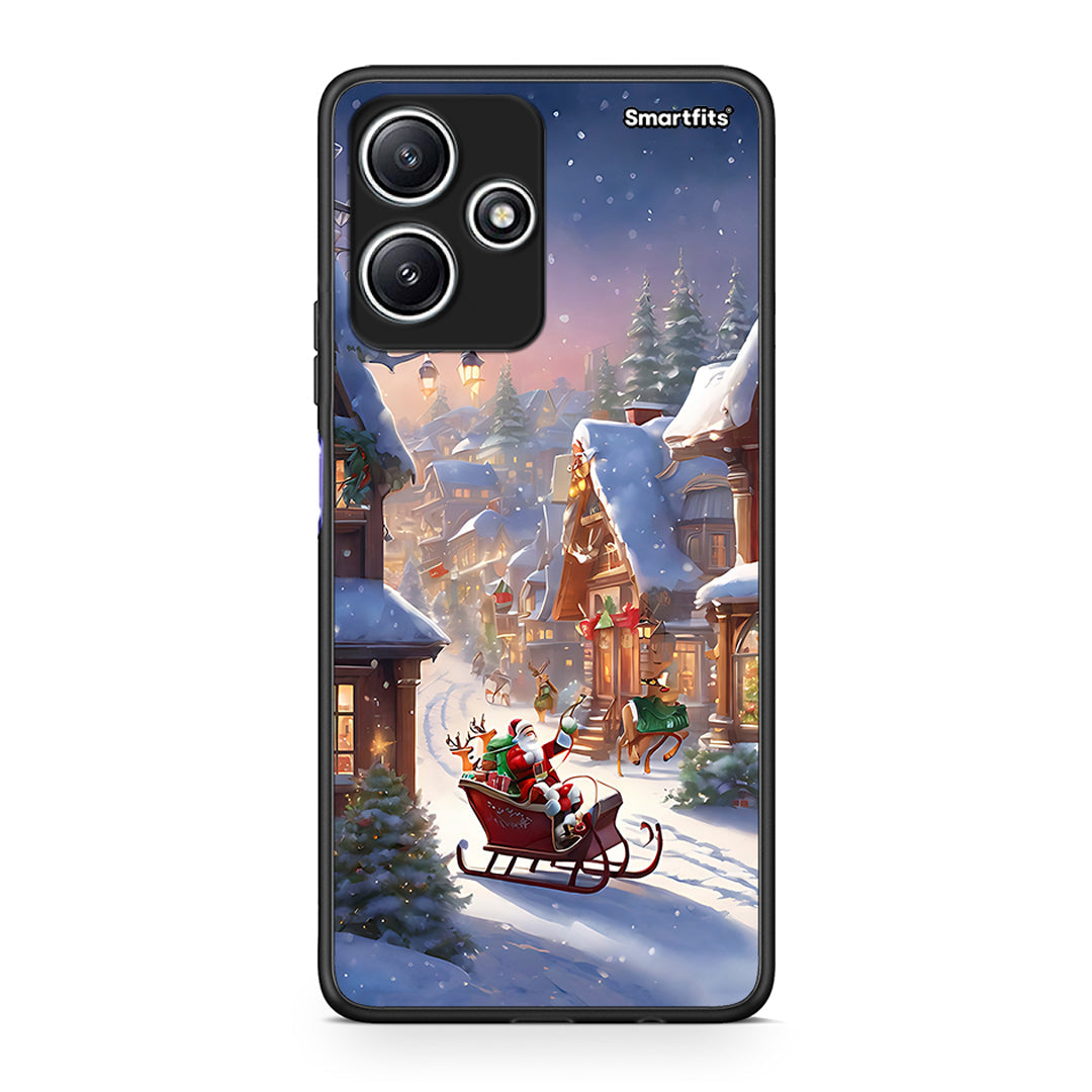 Xiaomi Redmi 12 5G Christmas Snow θήκη από τη Smartfits με σχέδιο στο πίσω μέρος και μαύρο περίβλημα | Smartphone case with colorful back and black bezels by Smartfits