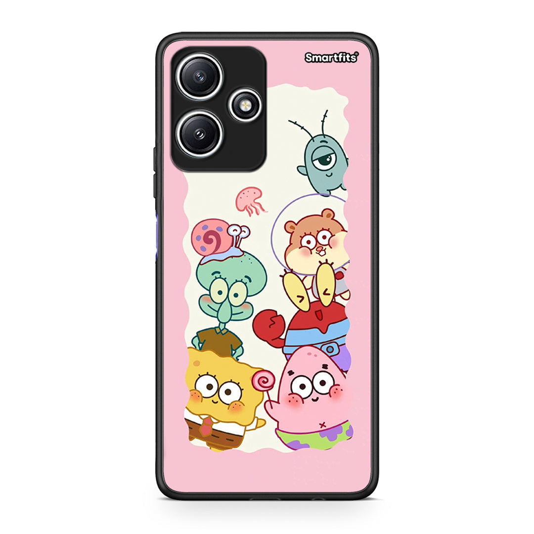 Xiaomi Redmi 12 5G Cute Companion θήκη από τη Smartfits με σχέδιο στο πίσω μέρος και μαύρο περίβλημα | Smartphone case with colorful back and black bezels by Smartfits