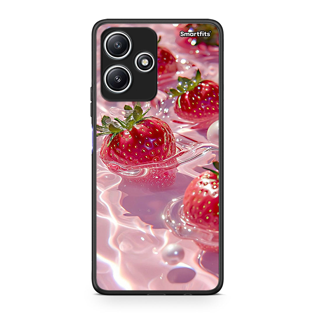 Xiaomi Redmi 12 5G Juicy Strawberries θήκη από τη Smartfits με σχέδιο στο πίσω μέρος και μαύρο περίβλημα | Smartphone case with colorful back and black bezels by Smartfits