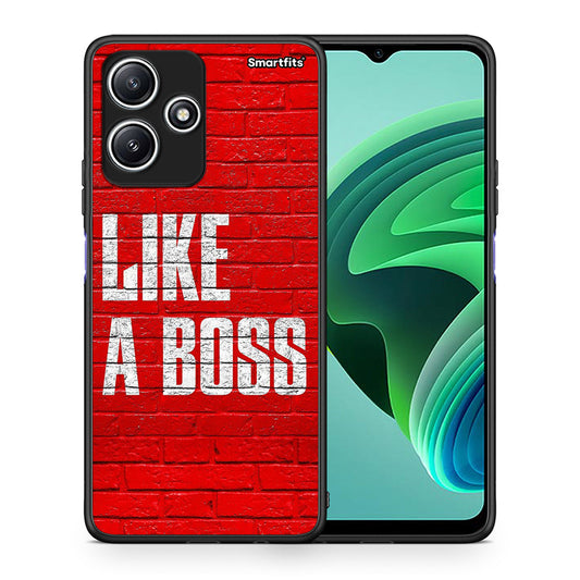 Θήκη Xiaomi Redmi 12 5G Like A Boss από τη Smartfits με σχέδιο στο πίσω μέρος και μαύρο περίβλημα | Xiaomi Redmi 12 5G Like A Boss case with colorful back and black bezels