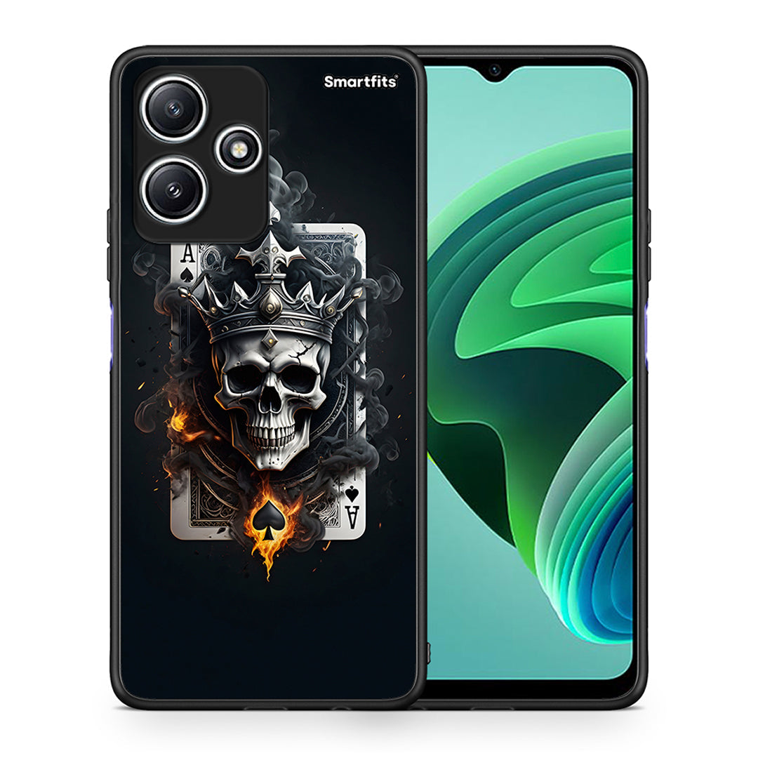 Θήκη Xiaomi Redmi 12 5G Skull King Ace από τη Smartfits με σχέδιο στο πίσω μέρος και μαύρο περίβλημα | Xiaomi Redmi 12 5G Skull King Ace case with colorful back and black bezels