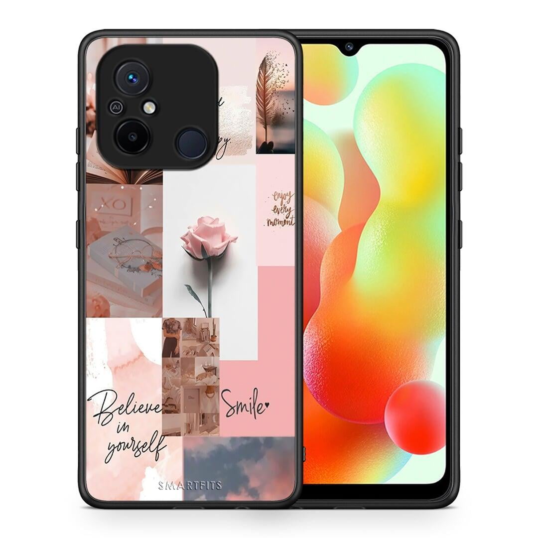 Θήκη Xiaomi Poco C55 Aesthetic Collage από τη Smartfits με σχέδιο στο πίσω μέρος και μαύρο περίβλημα | Xiaomi Poco C55 Aesthetic Collage Case with Colorful Back and Black Bezels