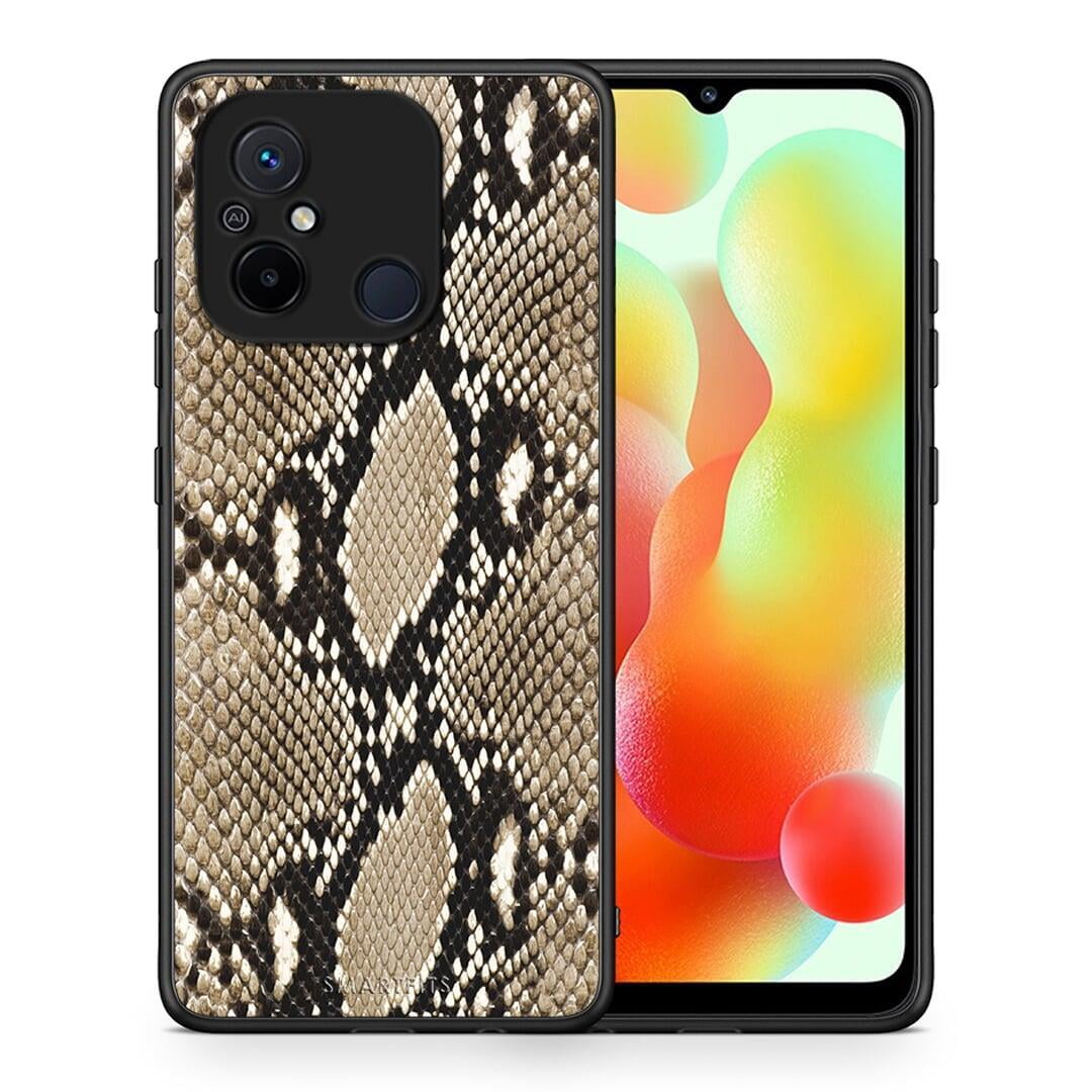 Θήκη Xiaomi Poco C55 Animal Fashion Snake από τη Smartfits με σχέδιο στο πίσω μέρος και μαύρο περίβλημα | Xiaomi Poco C55 Animal Fashion Snake Case with Colorful Back and Black Bezels