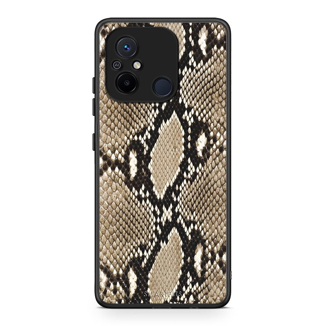 Θήκη Xiaomi Poco C55 Animal Fashion Snake από τη Smartfits με σχέδιο στο πίσω μέρος και μαύρο περίβλημα | Xiaomi Poco C55 Animal Fashion Snake Case with Colorful Back and Black Bezels