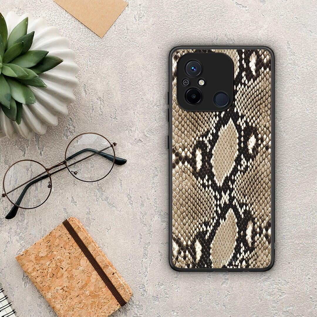Θήκη Xiaomi Poco C55 Animal Fashion Snake από τη Smartfits με σχέδιο στο πίσω μέρος και μαύρο περίβλημα | Xiaomi Poco C55 Animal Fashion Snake Case with Colorful Back and Black Bezels