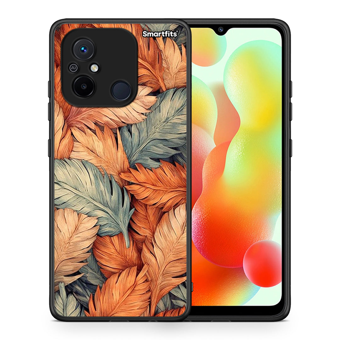 Θήκη Xiaomi Poco C55 Autumn Leaves από τη Smartfits με σχέδιο στο πίσω μέρος και μαύρο περίβλημα | Xiaomi Poco C55 Autumn Leaves Case with Colorful Back and Black Bezels