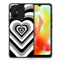 Thumbnail for Θήκη Xiaomi Poco C55 Black Hearts από τη Smartfits με σχέδιο στο πίσω μέρος και μαύρο περίβλημα | Xiaomi Poco C55 Black Hearts Case with Colorful Back and Black Bezels