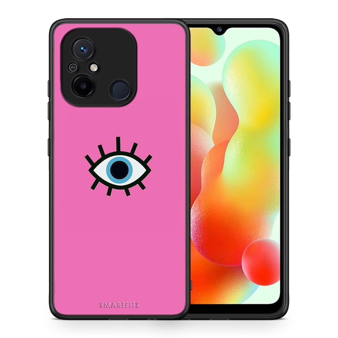 Θήκη Xiaomi Poco C55 Blue Eye Pink από τη Smartfits με σχέδιο στο πίσω μέρος και μαύρο περίβλημα | Xiaomi Poco C55 Blue Eye Pink Case with Colorful Back and Black Bezels