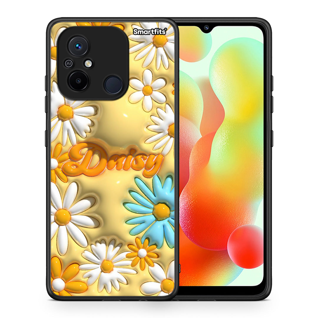 Θήκη Xiaomi Redmi 12C Bubble Daisies από τη Smartfits με σχέδιο στο πίσω μέρος και μαύρο περίβλημα | Xiaomi Redmi 12C Bubble Daisies Case with Colorful Back and Black Bezels