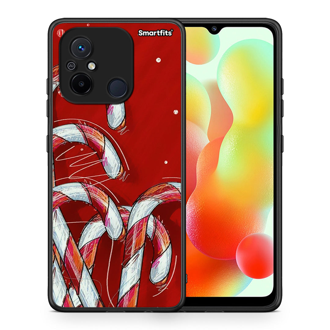 Θήκη Xiaomi Poco C55 Candy Cane από τη Smartfits με σχέδιο στο πίσω μέρος και μαύρο περίβλημα | Xiaomi Poco C55 Candy Cane Case with Colorful Back and Black Bezels