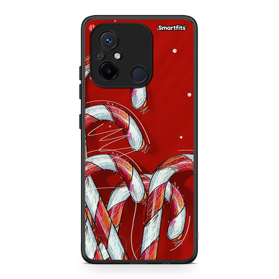 Θήκη Xiaomi Poco C55 Candy Cane από τη Smartfits με σχέδιο στο πίσω μέρος και μαύρο περίβλημα | Xiaomi Poco C55 Candy Cane Case with Colorful Back and Black Bezels