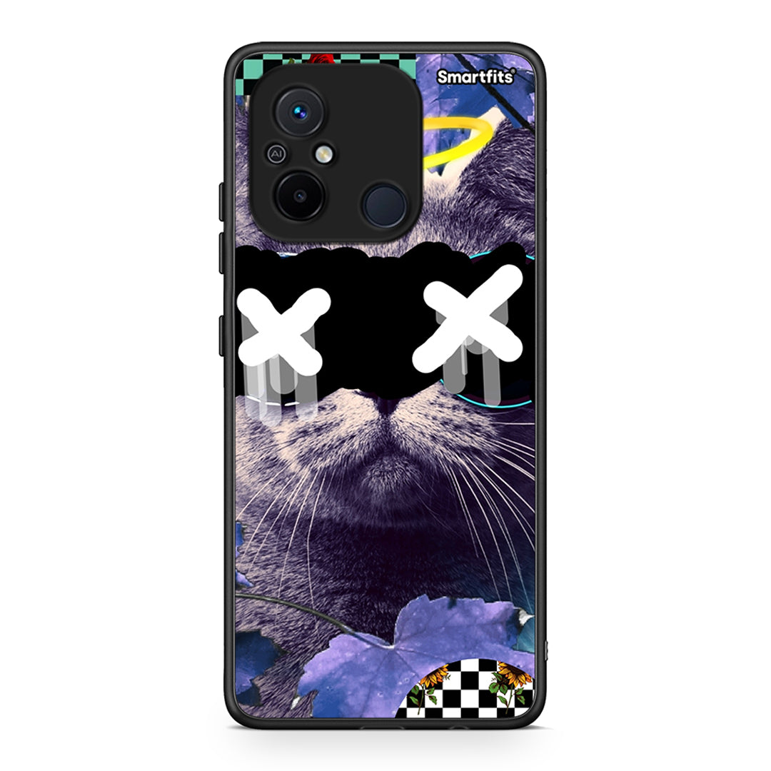 Θήκη Xiaomi Poco C55 Cat Collage από τη Smartfits με σχέδιο στο πίσω μέρος και μαύρο περίβλημα | Xiaomi Poco C55 Cat Collage Case with Colorful Back and Black Bezels