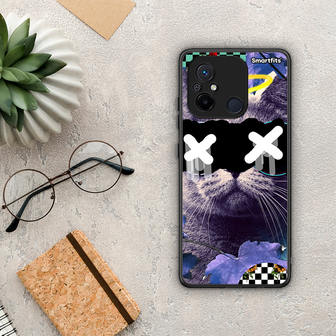 Θήκη Xiaomi Poco C55 Cat Collage από τη Smartfits με σχέδιο στο πίσω μέρος και μαύρο περίβλημα | Xiaomi Poco C55 Cat Collage Case with Colorful Back and Black Bezels