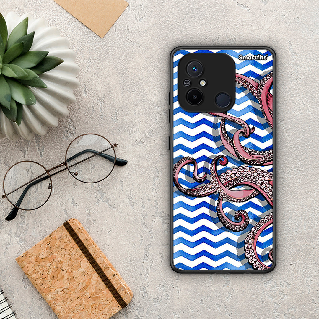 Θήκη Xiaomi Redmi 12C Chevron Devilfish από τη Smartfits με σχέδιο στο πίσω μέρος και μαύρο περίβλημα | Xiaomi Redmi 12C Chevron Devilfish Case with Colorful Back and Black Bezels