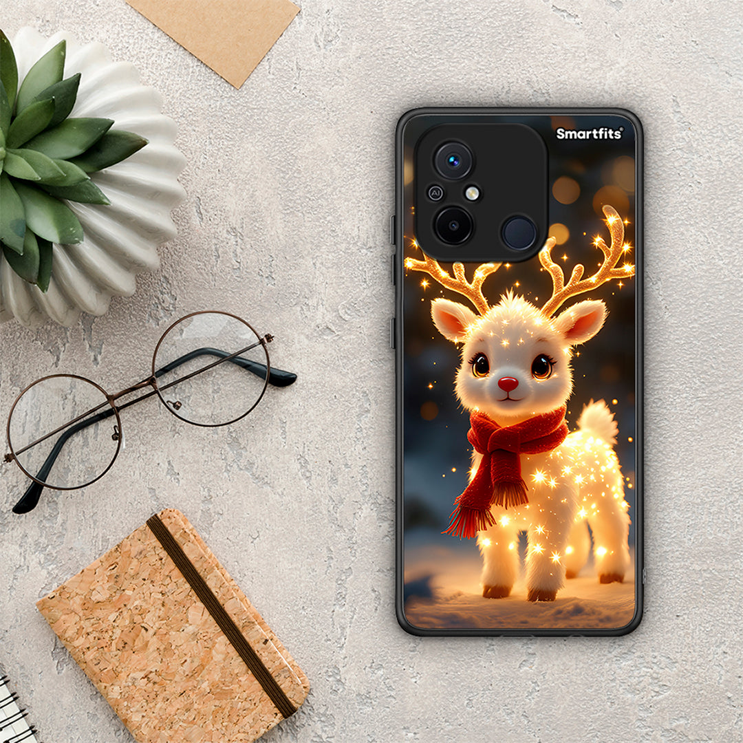 Θήκη Xiaomi Poco C55 Christmas Cutie από τη Smartfits με σχέδιο στο πίσω μέρος και μαύρο περίβλημα | Xiaomi Poco C55 Christmas Cutie Case with Colorful Back and Black Bezels