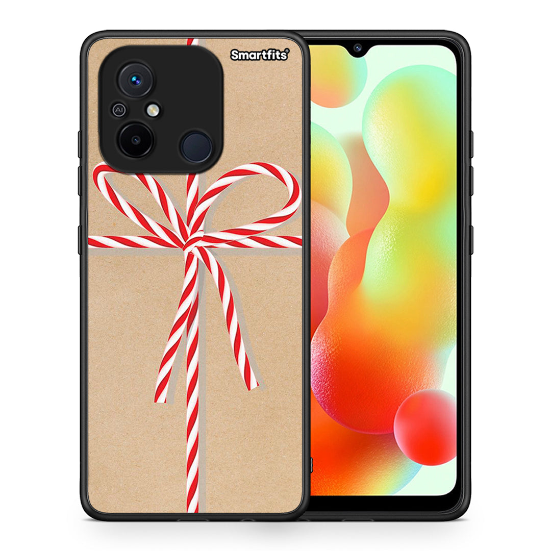 Θήκη Xiaomi Poco C55 Christmas Gift από τη Smartfits με σχέδιο στο πίσω μέρος και μαύρο περίβλημα | Xiaomi Poco C55 Christmas Gift Case with Colorful Back and Black Bezels