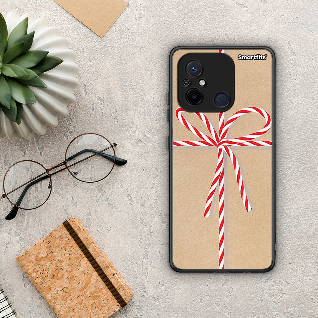 Θήκη Xiaomi Redmi 12C Christmas Gift από τη Smartfits με σχέδιο στο πίσω μέρος και μαύρο περίβλημα | Xiaomi Redmi 12C Christmas Gift Case with Colorful Back and Black Bezels