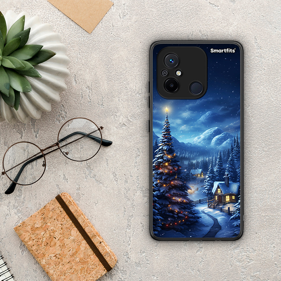 Θήκη Xiaomi Redmi 12C Christmas Scenery από τη Smartfits με σχέδιο στο πίσω μέρος και μαύρο περίβλημα | Xiaomi Redmi 12C Christmas Scenery Case with Colorful Back and Black Bezels