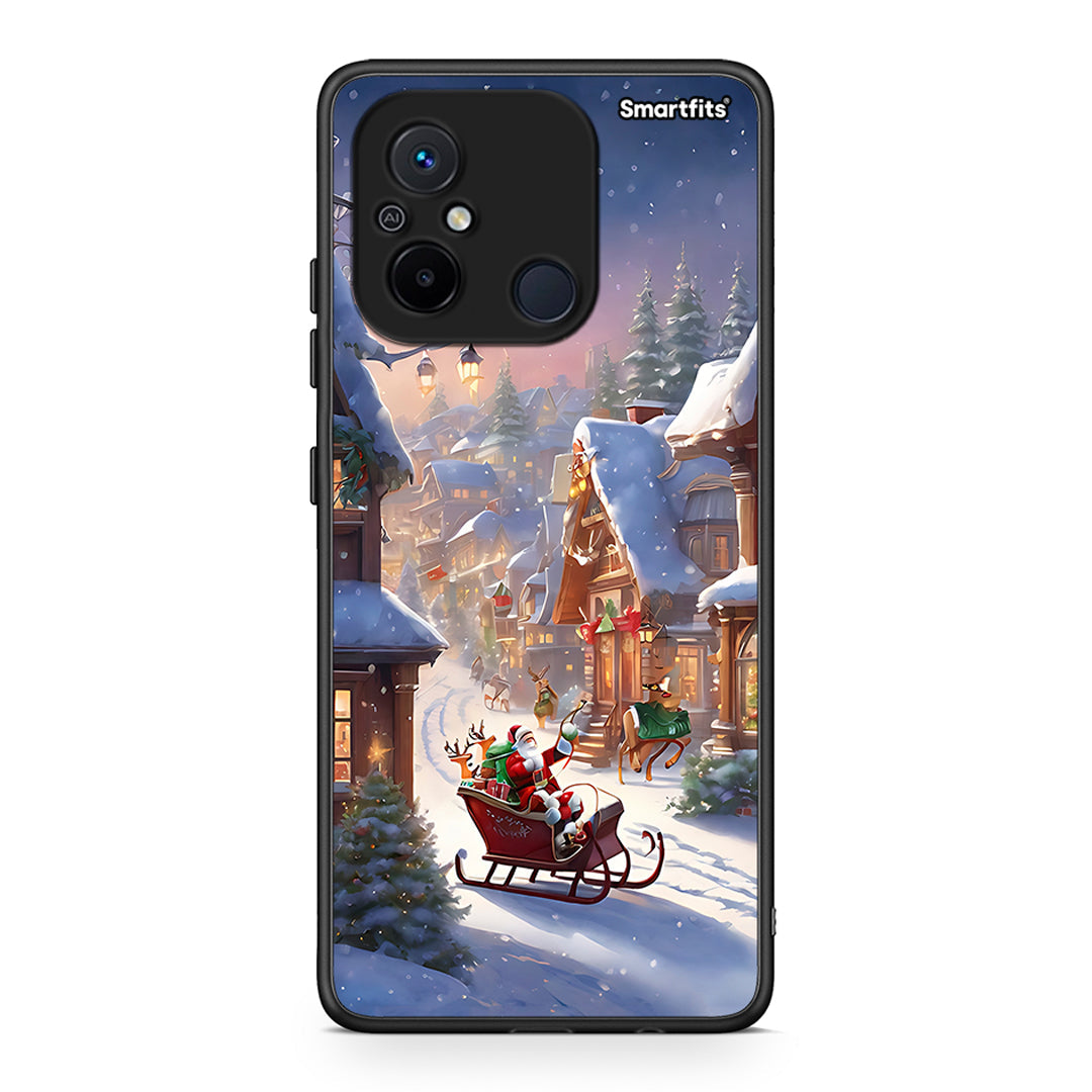 Θήκη Xiaomi Redmi 12C Christmas Snow από τη Smartfits με σχέδιο στο πίσω μέρος και μαύρο περίβλημα | Xiaomi Redmi 12C Christmas Snow Case with Colorful Back and Black Bezels