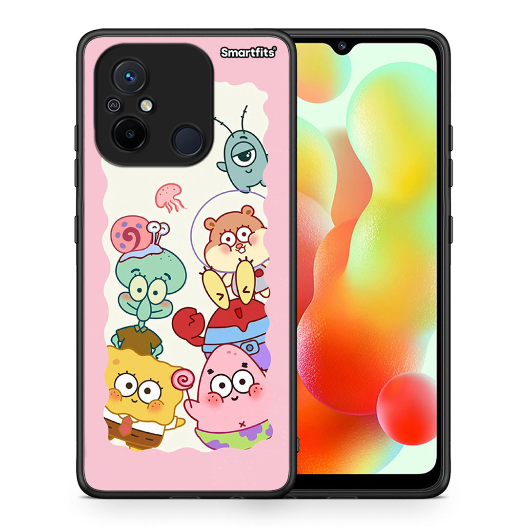 Θήκη Xiaomi Poco C55 Cute Companion από τη Smartfits με σχέδιο στο πίσω μέρος και μαύρο περίβλημα | Xiaomi Poco C55 Cute Companion Case with Colorful Back and Black Bezels