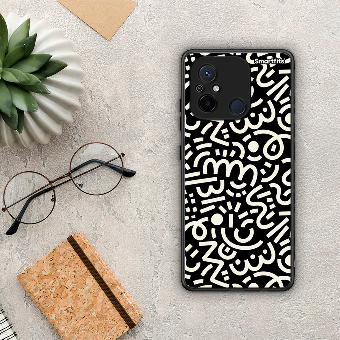 Θήκη Xiaomi Poco C55 Doodle Art από τη Smartfits με σχέδιο στο πίσω μέρος και μαύρο περίβλημα | Xiaomi Poco C55 Doodle Art Case with Colorful Back and Black Bezels