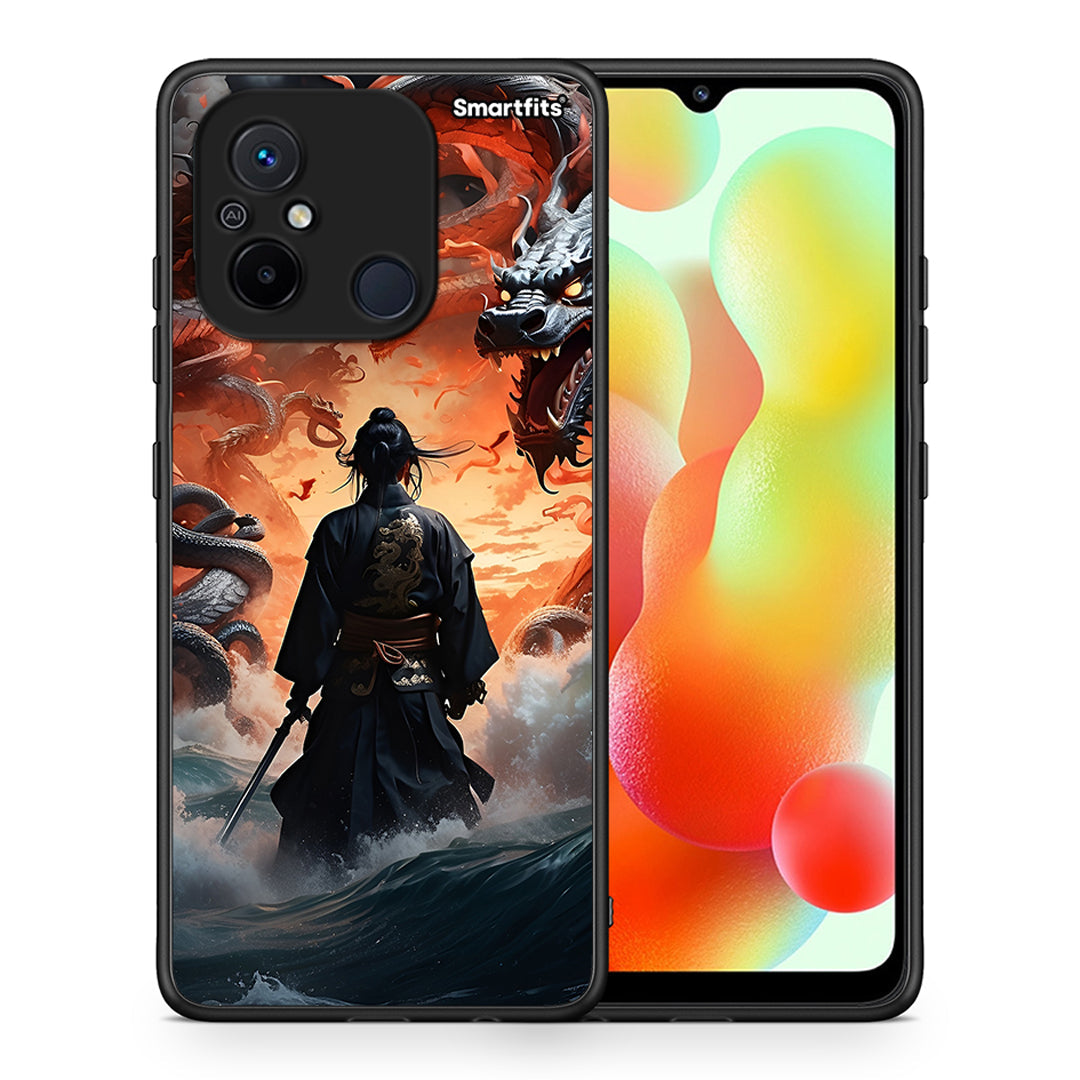 Θήκη Xiaomi Poco C55 Dragons Fight από τη Smartfits με σχέδιο στο πίσω μέρος και μαύρο περίβλημα | Xiaomi Poco C55 Dragons Fight Case with Colorful Back and Black Bezels