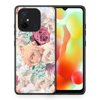 Thumbnail for Θήκη Xiaomi Poco C55 Floral Bouquet από τη Smartfits με σχέδιο στο πίσω μέρος και μαύρο περίβλημα | Xiaomi Poco C55 Floral Bouquet Case with Colorful Back and Black Bezels